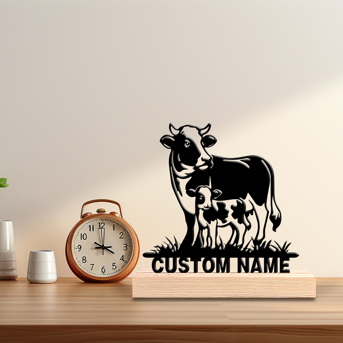 Desktop Laser Engraver - 1pc Cartoon Personalized Custom Cow Metal
