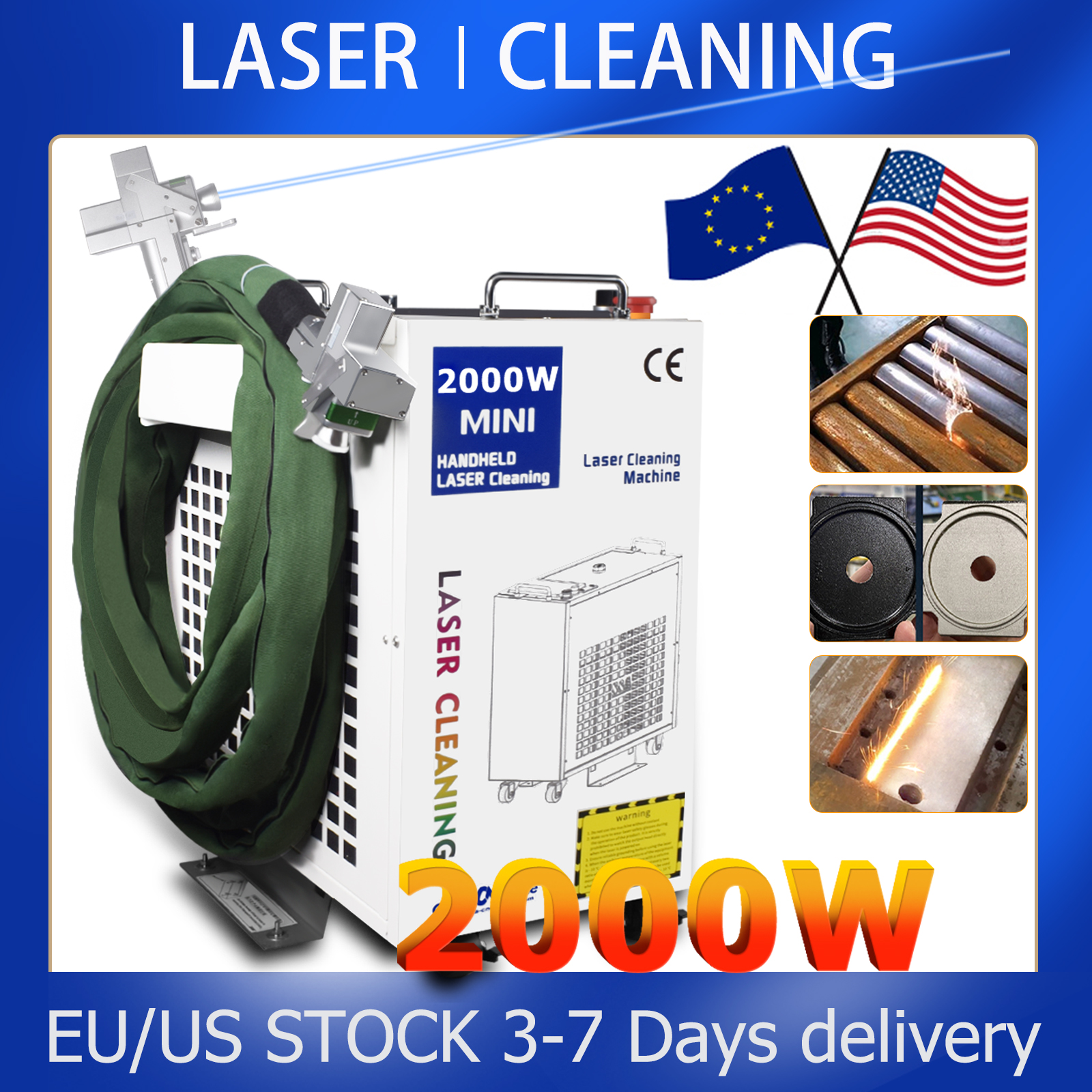 Industrial Laser Rust Removal Machine - 2000W Cleaning Machine Fiber Laser 1500W