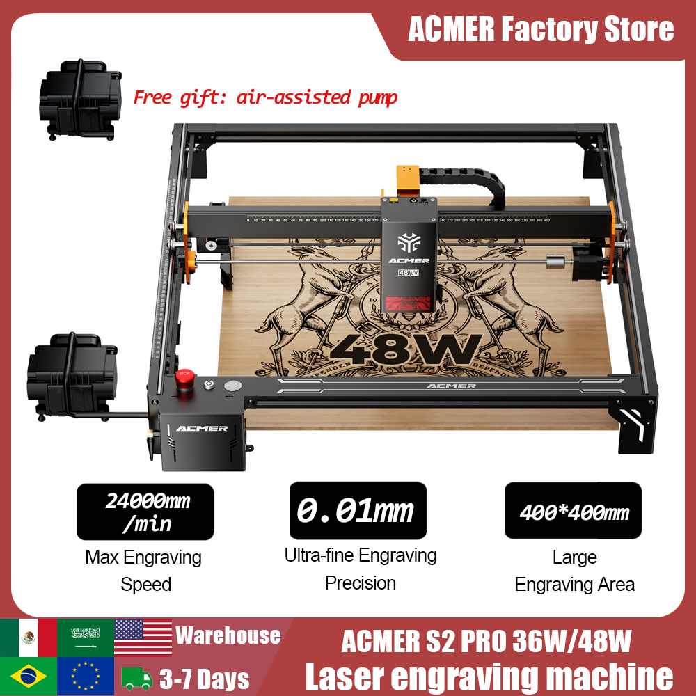 Industrial Laser Engraving Machine - ACMER S2 PRO 36W/48W Laser Engraver