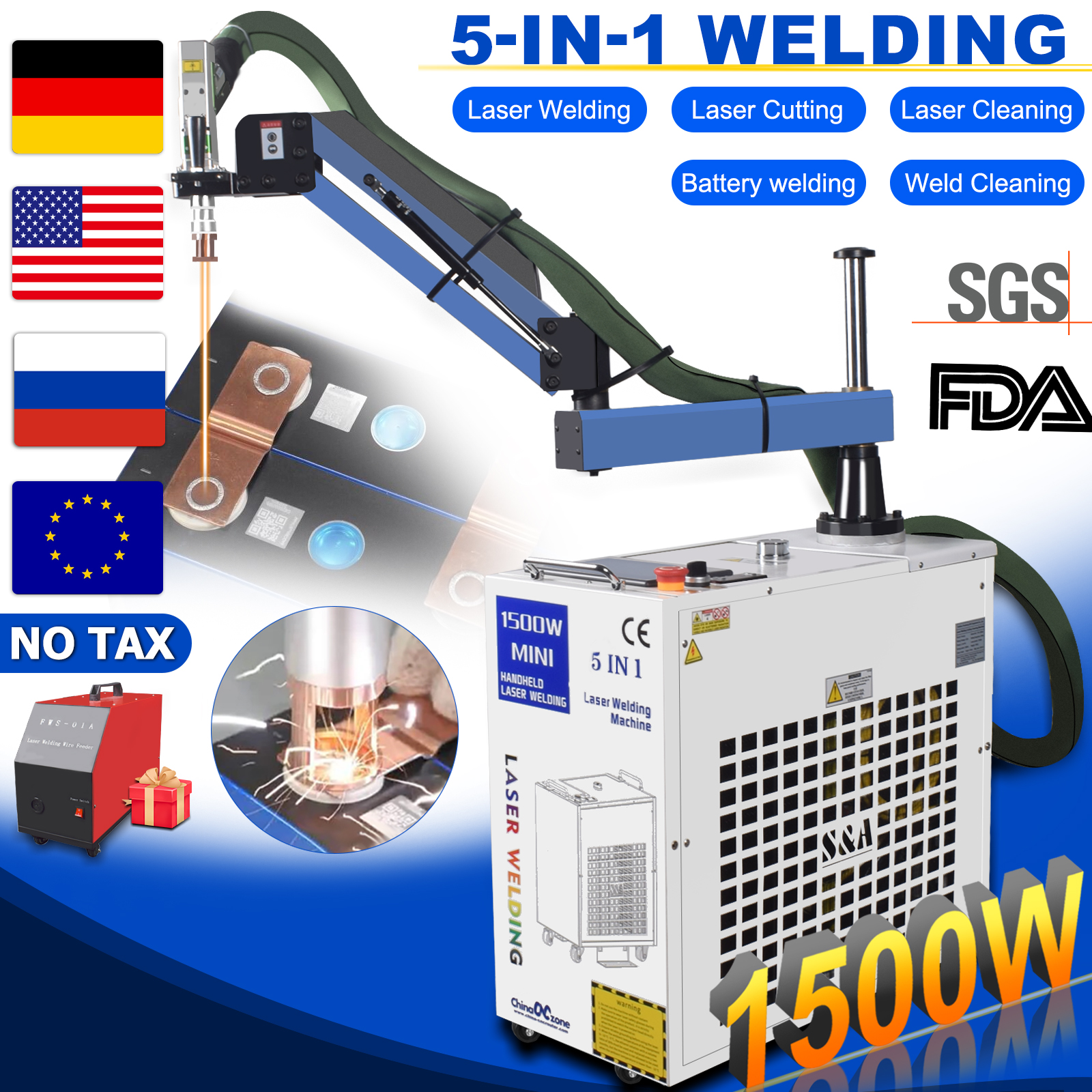 1500W 5-IN-1 Laser Welder Weld – Industrial Laser Rust Removal Machine recenzja i cena