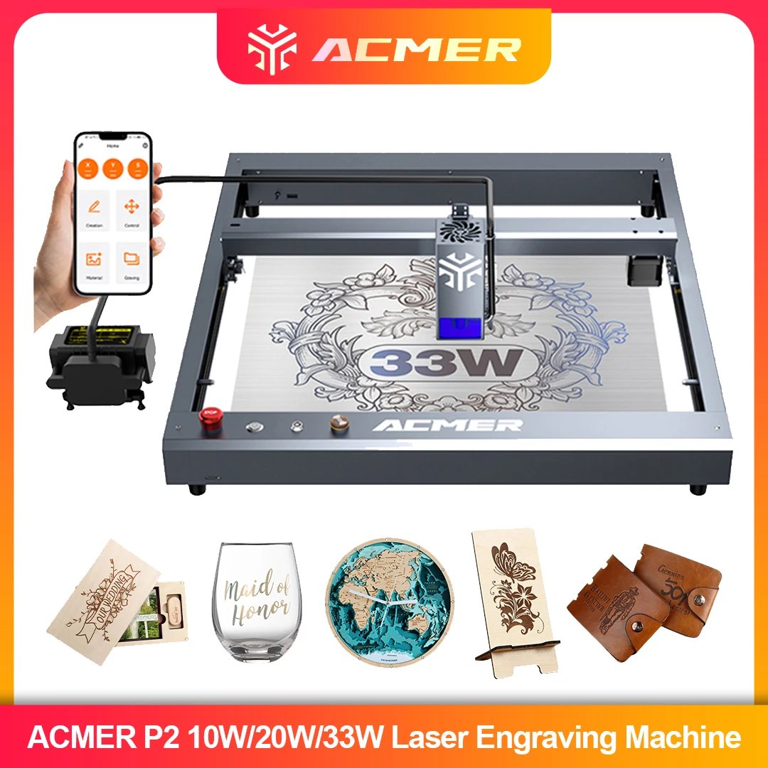 ACMER P2 Laser Engraver 33W 20 – Industrial Laser Engraving Machine recenzja i cena